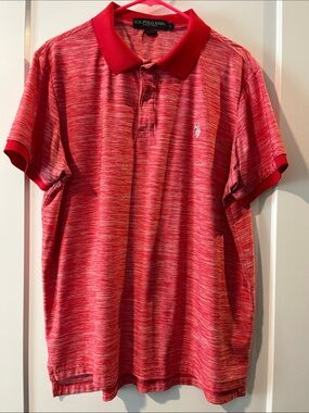 U.S. Polo Assn. Men's Heathered Red Polo Shirt